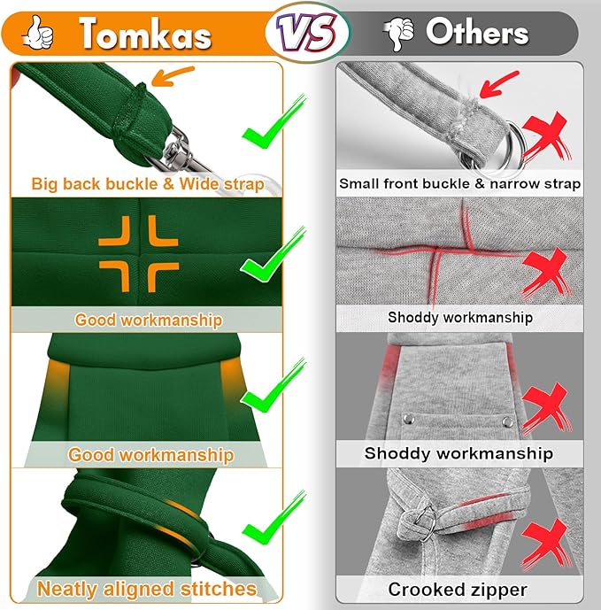 Tomkas Small Dog Sling Carrier - Classic Pocket &amp; Classic Strap - for 3-10 lbs Pets(Emerald Green)