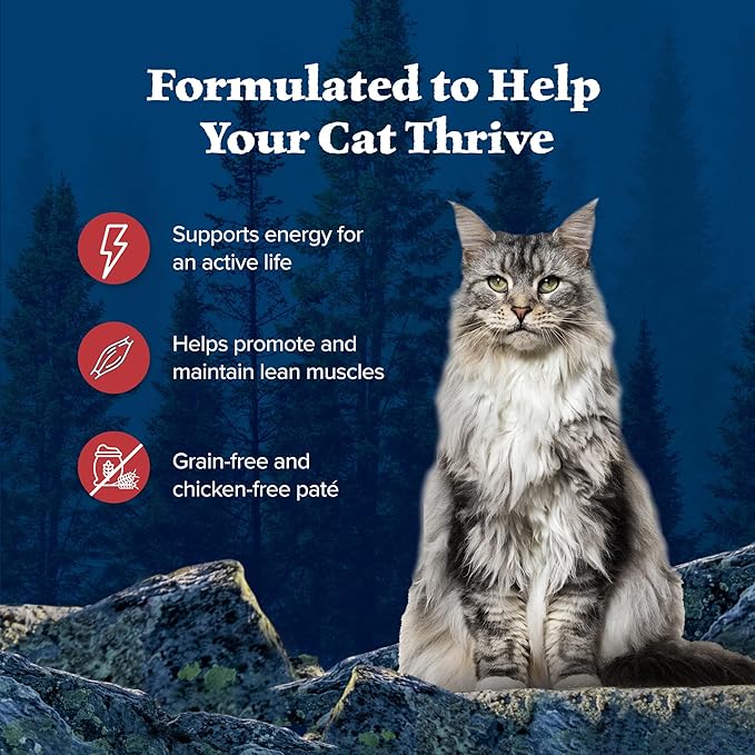 Blue Buffalo Wilderness Rocky Mountain Recipe Adult Wet Cat Food Paté, Chicken-Free &amp; Grain-Free Recipe, Made with Natural Ingredients, Red Meat Feast, 5.5-oz. Cans (24 Count)