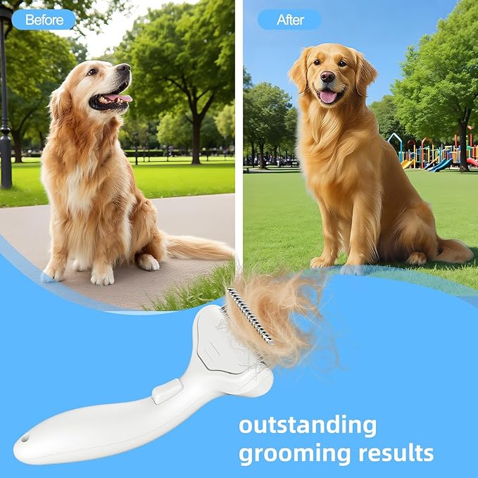 Undercoat Rake for Dogs &amp; Cats, Deshedding Brush for long haired pets,Dog Brush for Shedding with Release Button,Best Cat Undercoat Brush&amp;Deshedding Tool for Grooming