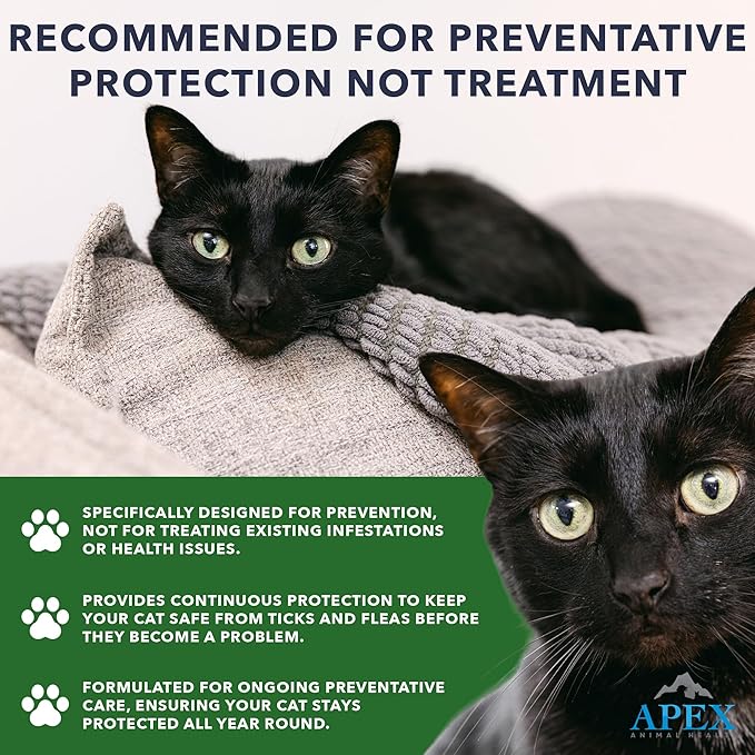 Apex Plus Cat Flea and Tick Treatment | 6-Month Supply, Over 1.5 lbs | Flea Treatment for Cats &amp; Kittens | 24-Hour Activation, Waterproof, 30-Day Protection