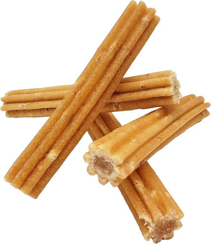Himalayan Dog Chew Churro Yak Cheese Dog Chews, 100% Natural, Long Lasting, Gluten Free, Healthy &amp; Safe Dog Treats, Lactose &amp; Grain Free, Protein Rich, Real Peanut Butter Flavor, 4 Churros Per Pouch