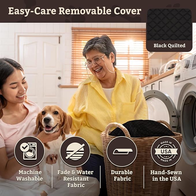 Snoozer Lookout I Car Seat - Dog Car Seats for Small Dogs, Puppy Booster Bed for Small &amp; Medium Sized Pets Up to 25 Lbs, Elevated, Washable - Medium, Black Quilted