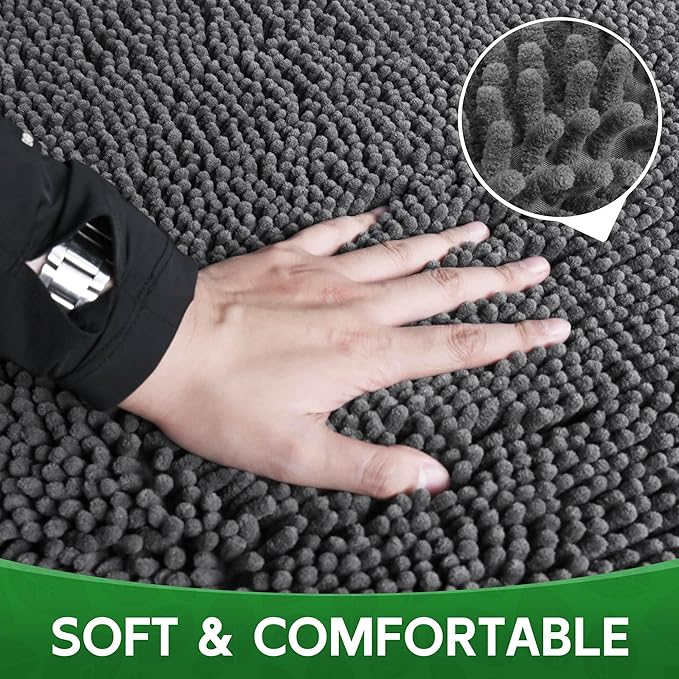 Dog Door Mat Indoor Entrance, 60" x 24" Absorbent &amp; Quick-Drying Mud Rugs, Non-Slip Door Rugs for Entryway Indoor Washable, Soft Chenille Dog Mat for Muddy Paws