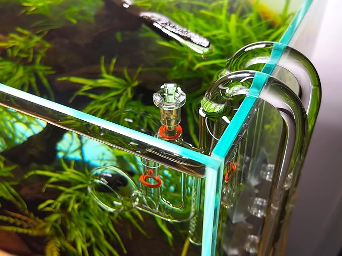 Glass Lily Pipe Spin Outflow with Surface Skimmer for Aquarium Planted Tank (17mm for 16/22mm (5/8&