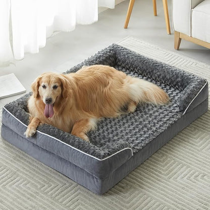 WNPETHOME Dog Beds for Large Sized Dogs, Washable Orthopedic Dog Couch Sofa Bed with Waterproof Lining &amp; Non-Skid Bottom for Pet Sleeping