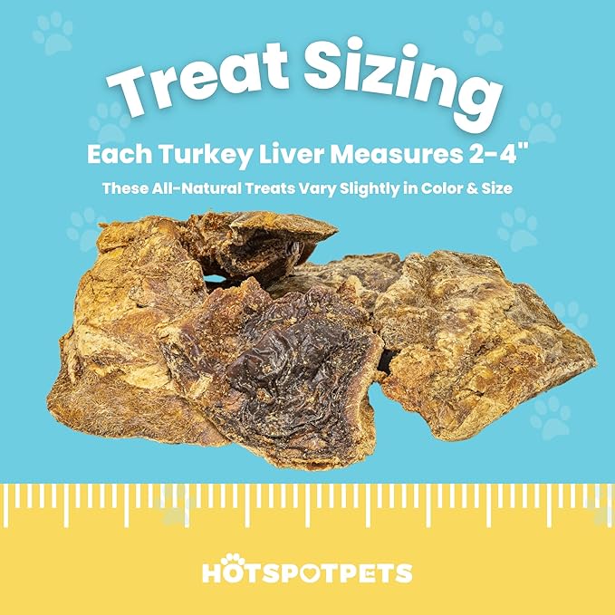 hotspot pets Freeze Dried Turkey Liver Treats for Cats &amp; Dogs -Made in USA, 1lb Big Bag, Single Ingredient All Natural Grain-Free Turkey Liver- Crunchy, Perfect for Training, Topper or Snack