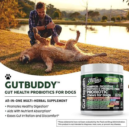 Probiotics for Dogs with Pumpkin, Colostrum, Digestive Enzymes, Ginger, Slippery Elm, Licorice, Inulin Fiber &amp; More | Beef Flavor Soft Chews for Gut Health and Digestion Dog Supplement