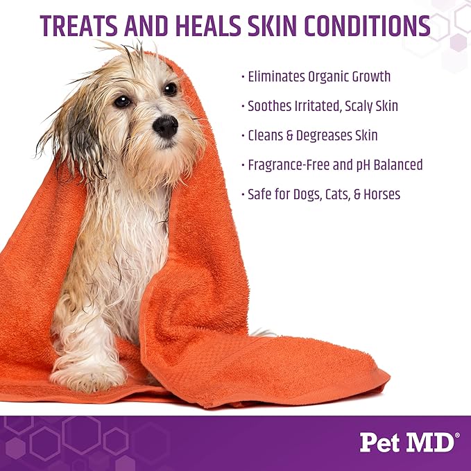 Pet MD Micoseb-CX Topical Shampoo for Dogs, Cats, &amp; Horses with Miconazole - 12 oz