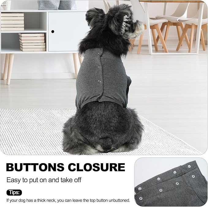 IDOMIK Dog Recovery Suit, Dog Surgery Recovery Suit Front Legs, Comfy Joint Leg Sleeves After Surgery, Elbow Braces Protector for Leg Injuries &amp; Joint Pain, Cone Collar Alternatives,Grey,L