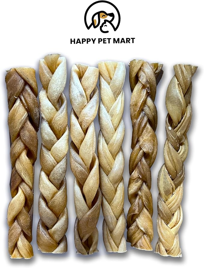 Odor-Free Super Braided Collagen Dog Chews (10-Inch). - Long-Lasting Bully Stick &amp; Rawhide Alternative, Single Ingredient Chew Treat for Aggressive Chewers (Pack of 20)