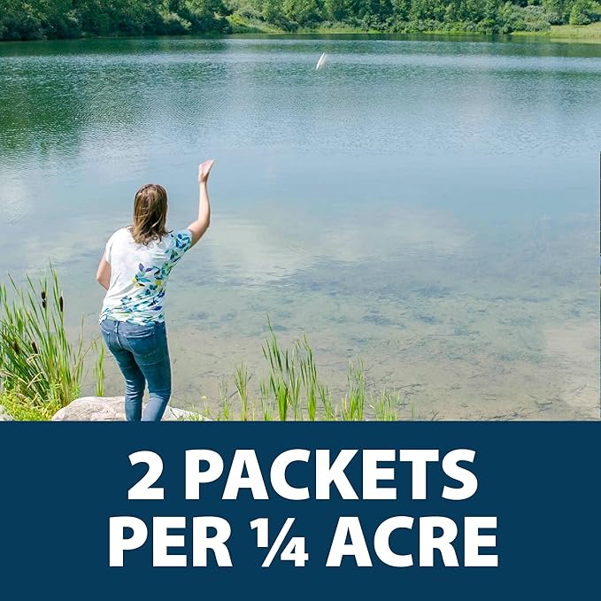 Airmax PondClear Packets, Beneficial Bacteria &amp; Enzyme Clarifier Treatment with Ecoboost PRx, Clear &amp; Clean Pond &amp; Lake Water, Safe for Fish, 12-Count