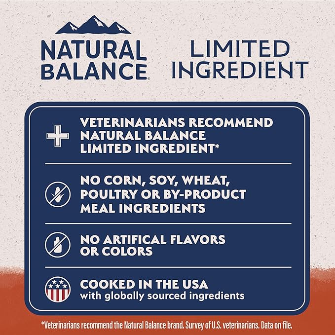 Natural Balance Limited Ingredient Adult Grain-Free Dry Dog Food, Salmon &amp; Sweet Potato Recipe, 4 Pound (Pack of 1)