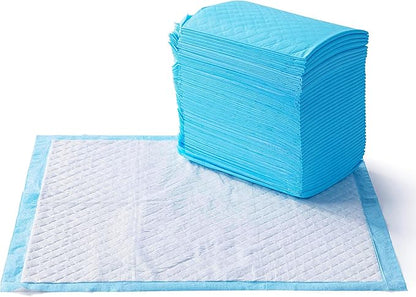 Amazon Basics Heavy Duty Dog and Puppy Pee Pads, 5-Layer Leak-Proof Ultra Absorbent, Quick-Dry Surface, Potty Training, Regular (24x23"), 80 Count, Blue &amp; White