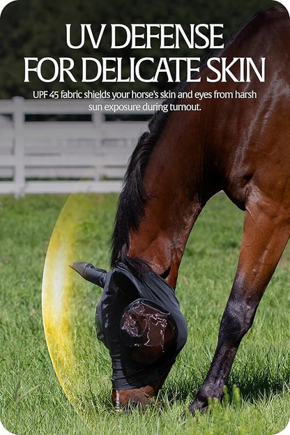 Equinavia Bug Out Fly Mask | Against Flies, Insects, UV Rays - Carbon Grey - Warmblood
