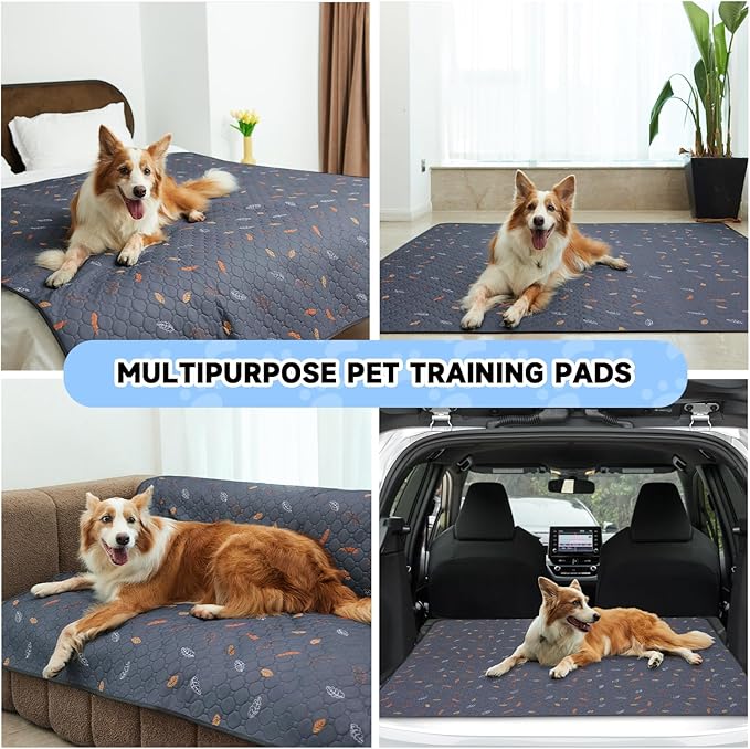 Sunheir 2-Pack Extra Large Reusable Dog Mat for Floor, Dog Playpen, Non-Slip Waterproof Super Absorbent Washable Pee Pads for Dogs, Pet Whelping Pads, Potty Training - Pink, 36" x 48"