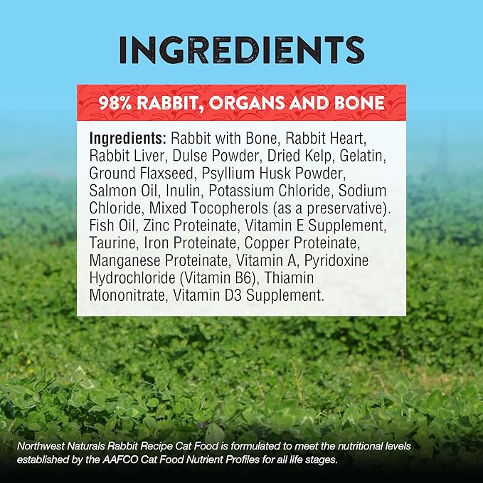 Northwest Naturals Freeze-Dried Rabbit Cat &amp; Kitten Food – Bite-Sized Nibbles – Healthy, Limited, Human-Grade Ingredients, All-Natural, High-Protein Raw Diet – Complete &amp; Balanced – 11 oz (Pack of 3)