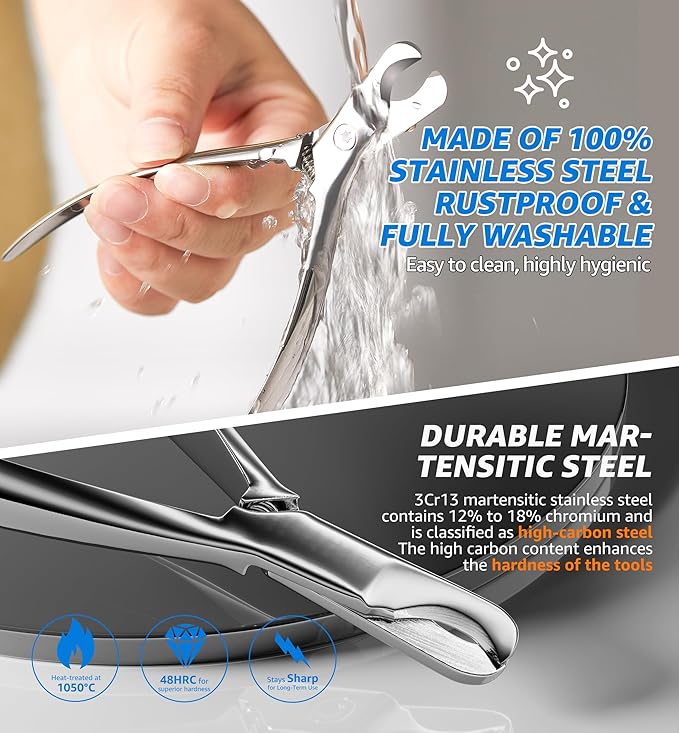 Pet Nail Clippers for Cats &amp; Small Medium Dogs Puppies, Cat Nail Trimmer with All-Steel Material, Extra-Sharp Durable Blades, Ergonomic Handle, Professional Grooming Tool with Free Nail File