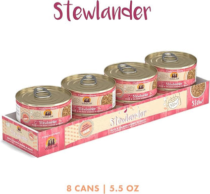 Weruva Classic Cat Stews!, Stewlander with Duck &amp; Salmon in Gravy, 5.5oz Can (Pack of 8)