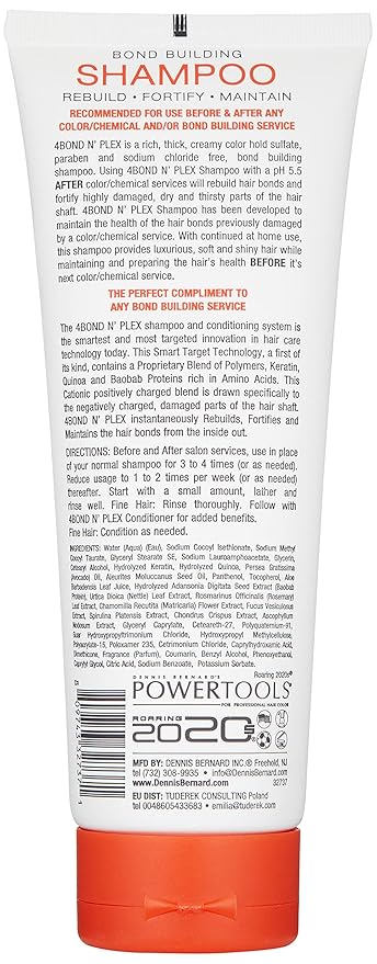 POWERTOOLS 4BOND Bond Building Shampoo | Restore Damaged Hair | Contains Advanced Polymers, Keratin, Baobab &amp; Quinoa Proteins (8 Fl Oz)