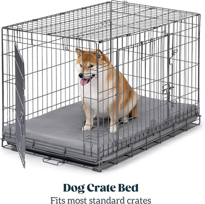 Cybarmour Indestructible Dog Bed - Outdoor Waterproof Chew Proof Dog Crate Pad - Orthopedic Kennel Mat for Aggressive Chewers - Large Breeds &amp; Fits 36-Inch Crate - 35"x22", Limestone