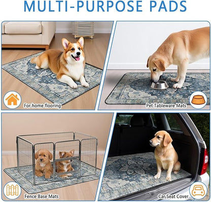 Washable Pee Pads for Dogs 2 Pack, Absorbent Reusable Puppy Pads Waterproof, Leakproof &amp; Non-Slip Whelping Pad, Potty Training Pads for Dogs Playpen Mat 24x36