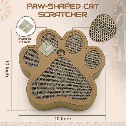 Paw-Shaped Cat Scratcher | Reversible Cardboard Kitten Scratcher | Kitten Scratching Board for Indoor Cats | cat Scratcher Cardboard for Small &amp; Medium Cats &amp; Kittens | Cat Toy (Small)