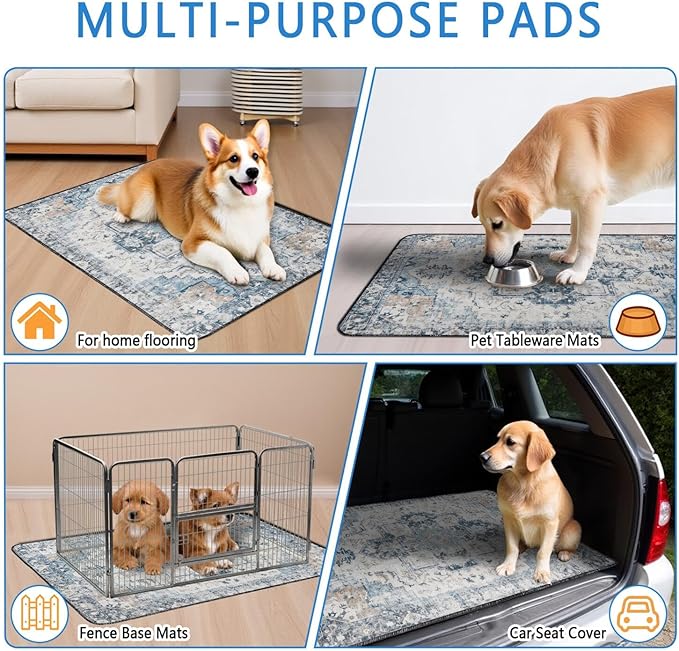 Washable Pee Pads for Dogs 2 Pack, Absorbent Reusable Puppy Pads Waterproof, Leakproof &amp; Non-Slip Whelping Pad, Potty Training Pads for Dogs Playpen Mat 24x36