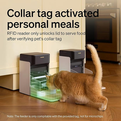 PETLIBRO RFID Automatic Cat Feeder, Collar Tag-Activated Personalized Meals, 5G&amp;2.4G Wi-Fi Programmable Cat Food Dispenser with Cats Recognition &amp; Diet Tracking for Multi-Pet Homes and Different Diets