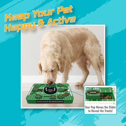 Pets First NFL Chicago Bears Large Puzzle Toy, New Size, Interactive Dog Treat &amp; Slow Feeding Toy