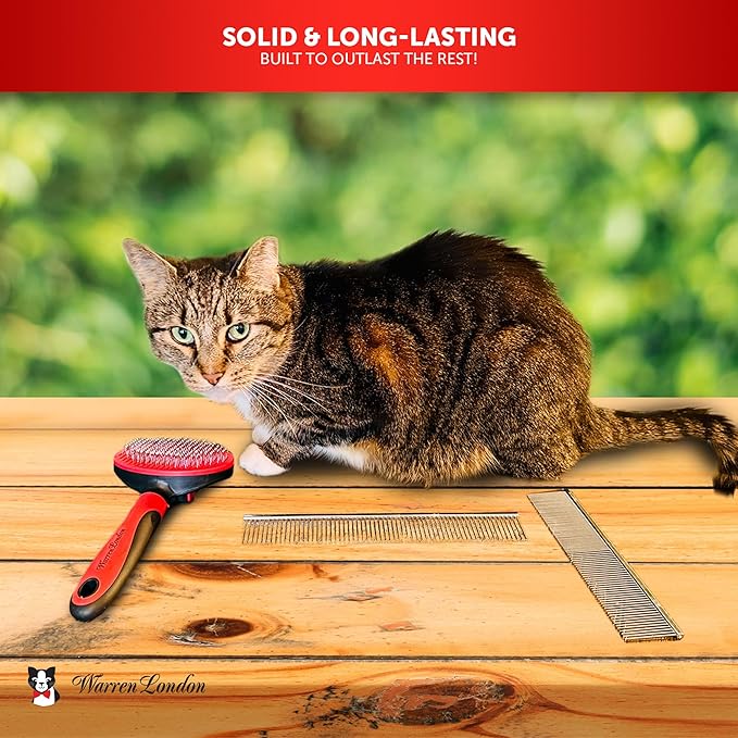 Warren London Cat DeMatter Pro Max | 9" Copper Grooming Comb for Cats | Detangles Mats, Knots &amp; Loose Fur – Gentle, No-Pull Design for Long, Thick, or Tangled Coats | Professional Cat Grooming Tool