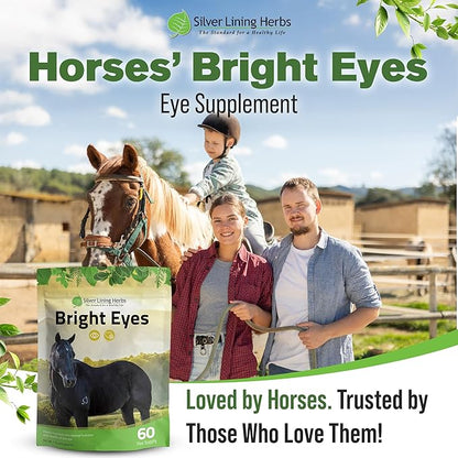 Silver Lining Herbs Bright Eyes Vitamins - Horses Eye Supplements to Support Capillary Health, Great Vision, &amp; Overall Eye Health - Plant-Based Herbal Horse Supplements - 1 lb 60-Day Supply