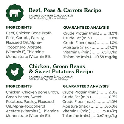 Greenies Smart Topper High Protein Wet Mix-in for Dogs, Chicken, Green Beans, and Sweet Potatoes Recipe &amp; Beef, Peas, and Carrots Recipe Variety Pack, 8 Trays of 2oz.