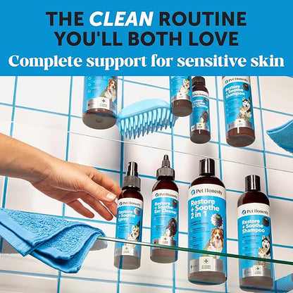 Restore + Soothe Hot Spots Spray for Dogs &amp; Cats - Gentle on Sensitive Skin, Chlorhexidine Alternative Spray, Soothes Itching, Irritation with Aloe and Microsilver (Lavender) - 4oz