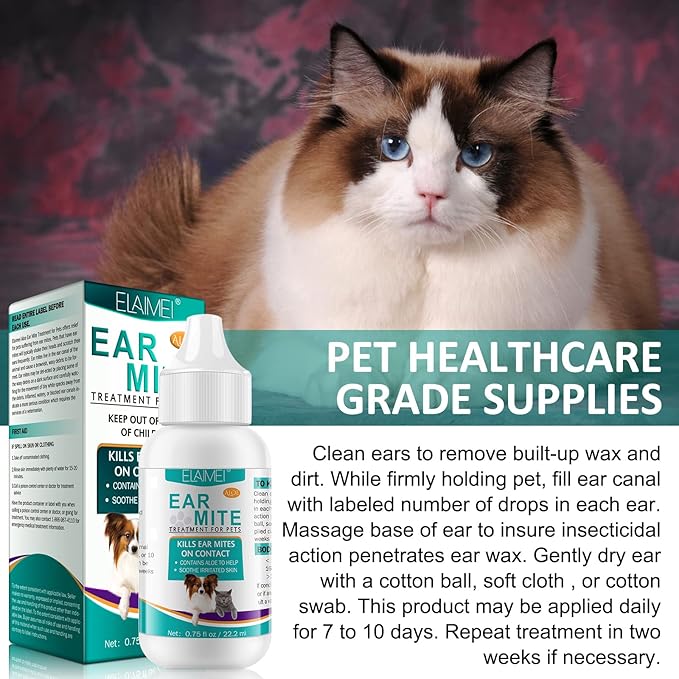 Ear Mite Treatment for Dogs 2PACK, Dog Ear Infection Treatment, Dog Ear Mite Treatment, Dog Ear Drops Alleviation Suffering from Ear Mites &amp; Itching and Odours Stinky Stuff, Dogs Ear Care Solution