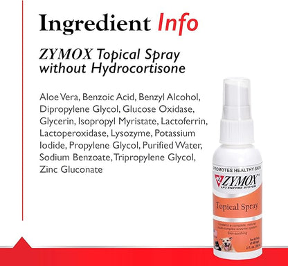 Zymox Pet Spray without Hydrocortisone, 2-Ounce