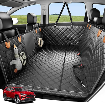 Zanch 2025 Upgraded Dog Car Seat Cover, 400 lbs Heavy Duty Hard Bottom, Waterproof &amp; Anti-Scratch Back Seat Protector, Nonslip Pet Hammock Extender for Cars, SUV, Trucks, Standard-Orange