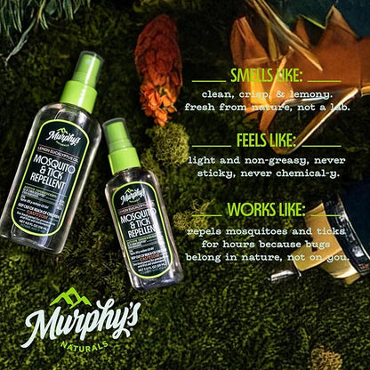 Murphy’s Naturals Mosquito &amp; Tick Repellent, Plant-Based DEET-Free Spray, Outdoor Essentials Kit 3-Pack, 1x4-ounce + 2x2-ounce Pumps, Limited Edition