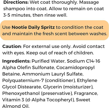 Nootie - Pet Shampoo for Sensitive Skin -�Revitalizes Dry Skin &amp; Coat - Natural Ingredients - Soap, Paraben &amp; Sulfate Free - Cleans &amp; Conditions