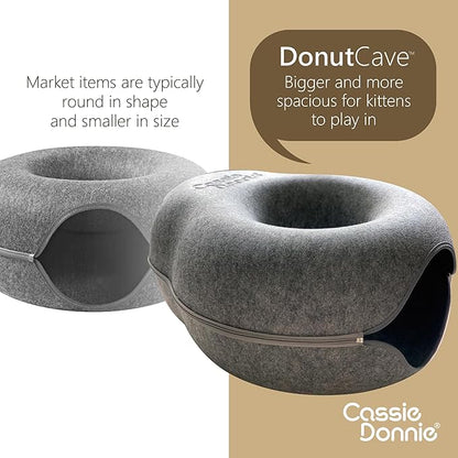 Premium Cat Bed caveTunnel Hiding Places for Indoor Cats(Large) Houses &amp; Condos. Washable100% Nontoxic Eco-Friendly. Spaciousfor 2 Cats
