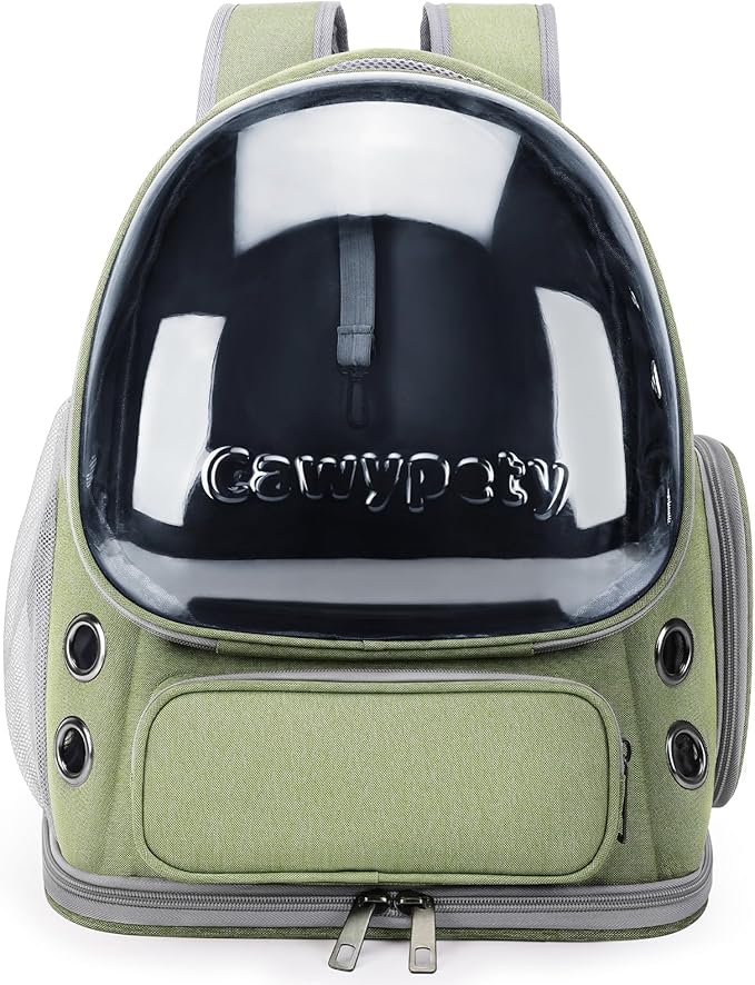 Cat Backpack Carrier, Breathable Cat Carrier Large Space Bubble Pet Backpack for Kitty Small Dog up to 15lbs, Transparent &amp; Foldable Pet Carrier for Travel Hiking