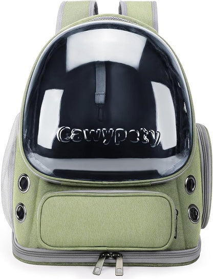 Cat Backpack Carrier, Breathable Cat Carrier Large Space Bubble Pet Backpack for Kitty Small Dog up to 15lbs, Transparent &amp; Foldable Pet Carrier for Travel Hiking