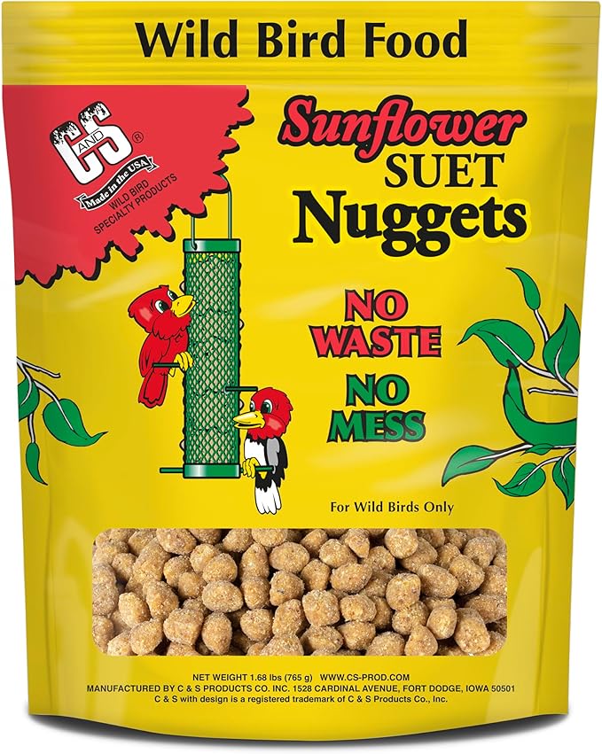 C&amp;S Sunflower Suet Nuggets, Suet Nuggets for Wild Birds, 27 Ounces