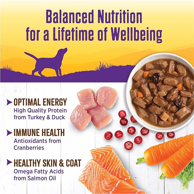 Wellness Complete Health Thick &amp; Chunky Natural Grain Free Canned Wet Dog Food, Turkey &amp; Duck Stew, 12.5-Ounce Can (Pack of 12)