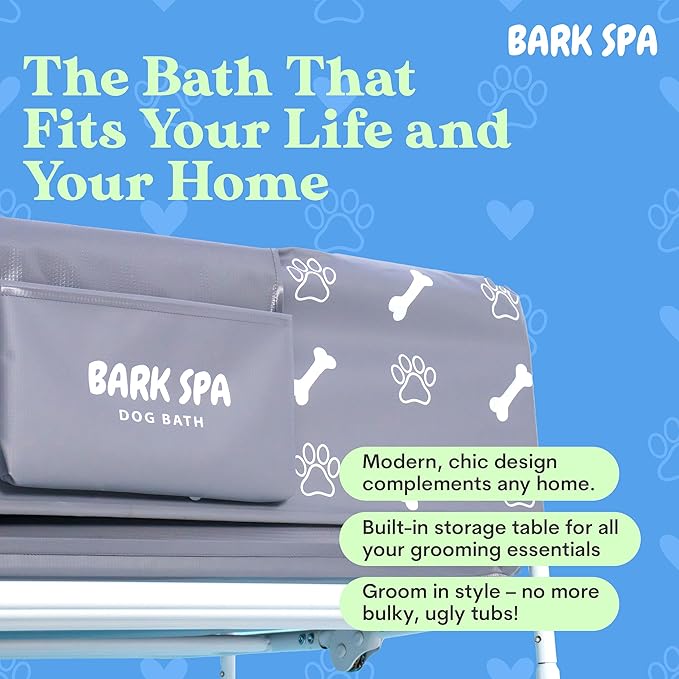 Dog Bath Tub - Free Brush &amp; Towel – Foldable &amp; Portable Dog Washing Station – Lightweight Dog Bath for Indoor &amp; Outdoor Grooming – Fits in Shower or Bath