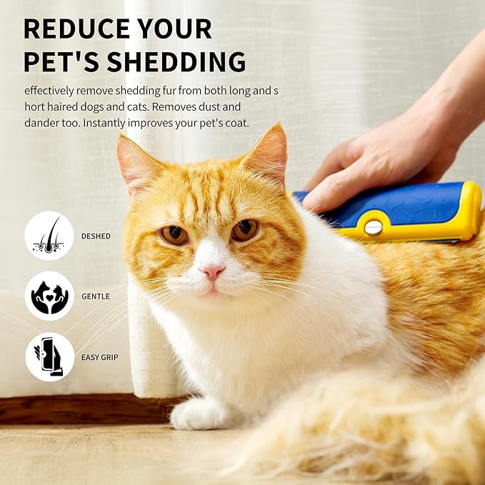 Dog Brush for Shedding, Deshedding Grooming Tool for Dogs &amp; Cats, Pet Hair Remover, Cat Deshedding Comb, Professional Grooming Tool, Easy to Clean, Pet Grooming Brush for Dogs and Cats