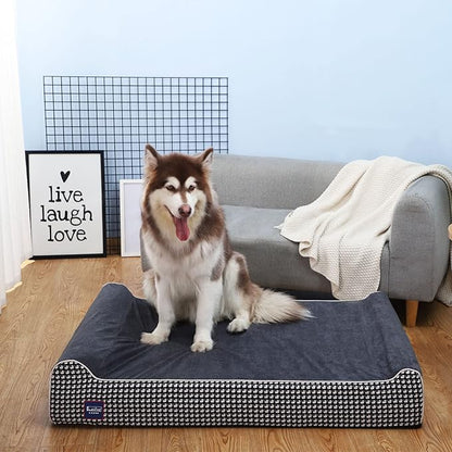 Laifug Orthopedic Memory Foam Extra Large Dog Bed with Pillow and Durable Water Proof Liner &amp; Removable Washable Cover &amp; Smart Design