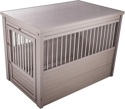 New Age Pet ECOFLEX Dog Crate End Table - Furniture-Style Pet Crate for Crate Trained Dogs - Stainless Steel Tubing &amp; a Latched Closure - 10 Year Manufacturer&