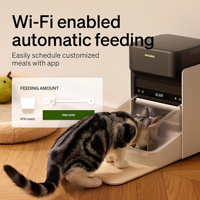 PETLIBRO RFID Automatic Cat Feeder, Collar Tag-Activated Personalized Meals, 5G&amp;2.4G Wi-Fi Programmable Cat Food Dispenser with Cats Recognition &amp; Diet Tracking for Multi-Pet Homes and Different Diets