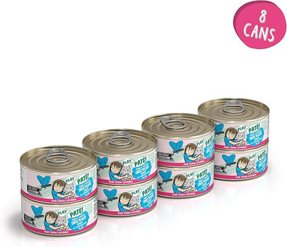 Weruva B.F.F. Play - Best Feline Friend Paté Lovers, Aw Yeah!, Tuna &amp; Chicken Check Please! with Tuna &amp; Chicken, 5.5oz Can (Pack of 8)