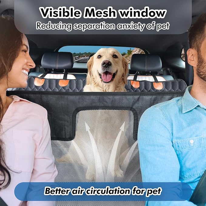 3-in-1 Convertible Dog Car Seat Extender &amp; Booster Seat – 400lb Capacity, Waterproof 600D Oxford with Hard Bottom, Scratch-Proof Hammock for Cars &amp; SUVs